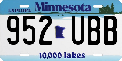 MN license plate 952UBB