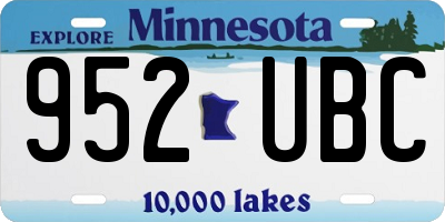 MN license plate 952UBC
