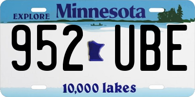 MN license plate 952UBE