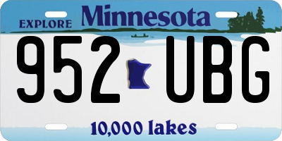 MN license plate 952UBG