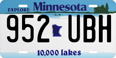 MN license plate 952UBH