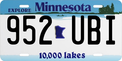 MN license plate 952UBI