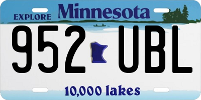 MN license plate 952UBL