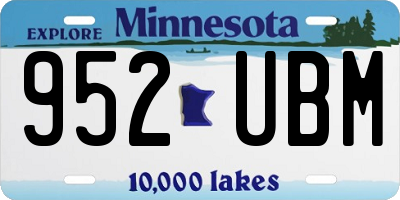MN license plate 952UBM