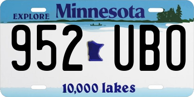 MN license plate 952UBO
