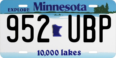 MN license plate 952UBP