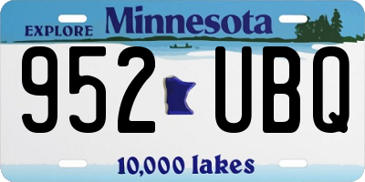 MN license plate 952UBQ