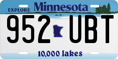 MN license plate 952UBT