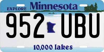 MN license plate 952UBU