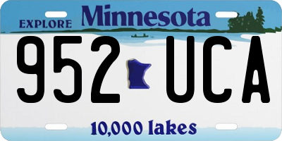 MN license plate 952UCA