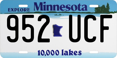 MN license plate 952UCF
