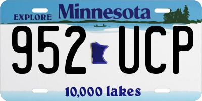 MN license plate 952UCP