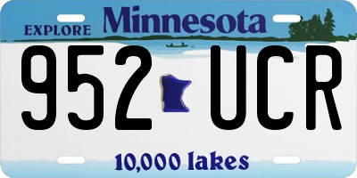 MN license plate 952UCR