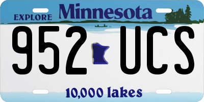 MN license plate 952UCS