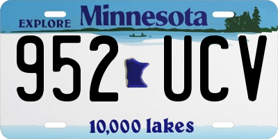 MN license plate 952UCV