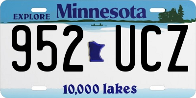 MN license plate 952UCZ