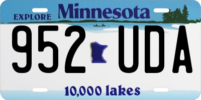 MN license plate 952UDA
