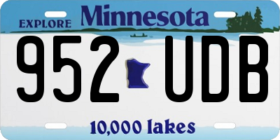 MN license plate 952UDB