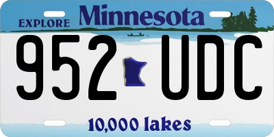 MN license plate 952UDC