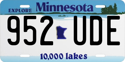MN license plate 952UDE