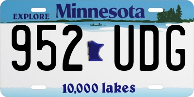MN license plate 952UDG