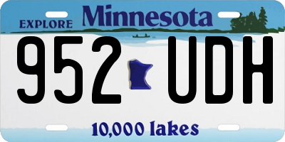 MN license plate 952UDH