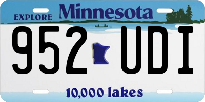 MN license plate 952UDI