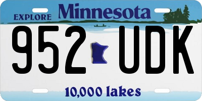 MN license plate 952UDK