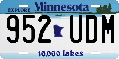 MN license plate 952UDM
