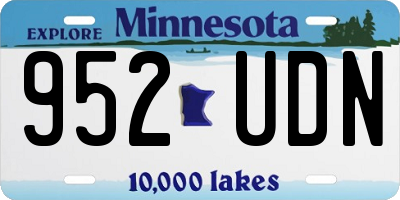 MN license plate 952UDN