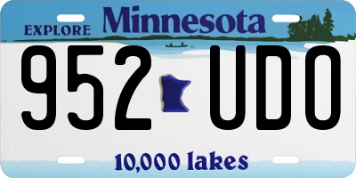 MN license plate 952UDO