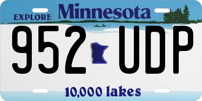 MN license plate 952UDP