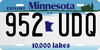 MN license plate 952UDQ
