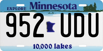 MN license plate 952UDU