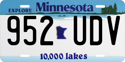 MN license plate 952UDV