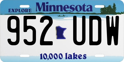 MN license plate 952UDW