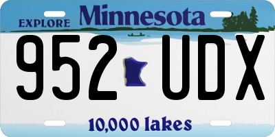 MN license plate 952UDX