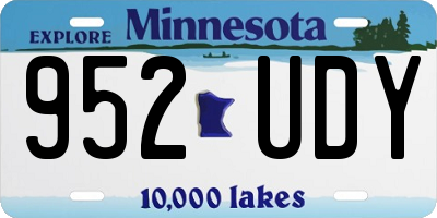 MN license plate 952UDY