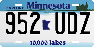 MN license plate 952UDZ