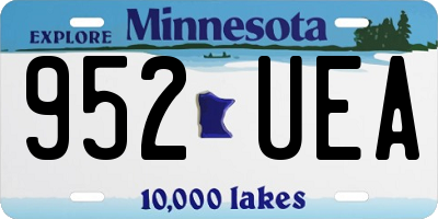 MN license plate 952UEA