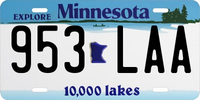 MN license plate 953LAA