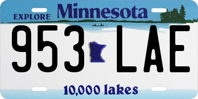 MN license plate 953LAE