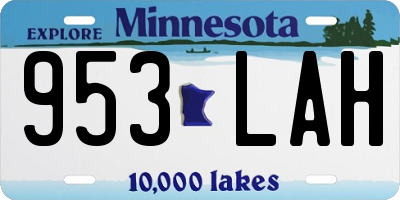 MN license plate 953LAH