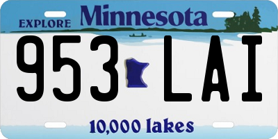 MN license plate 953LAI