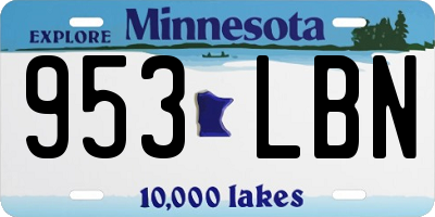 MN license plate 953LBN