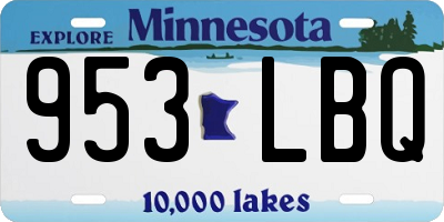 MN license plate 953LBQ