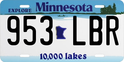 MN license plate 953LBR