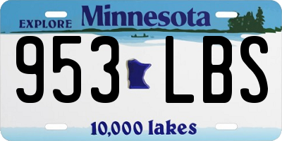 MN license plate 953LBS