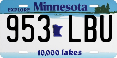 MN license plate 953LBU