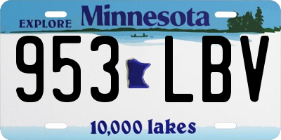 MN license plate 953LBV